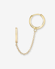 14k Gold Small Chain Huggie Earrings