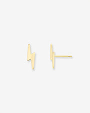 14k Gold Small Lightning Bolt Stud Earrings