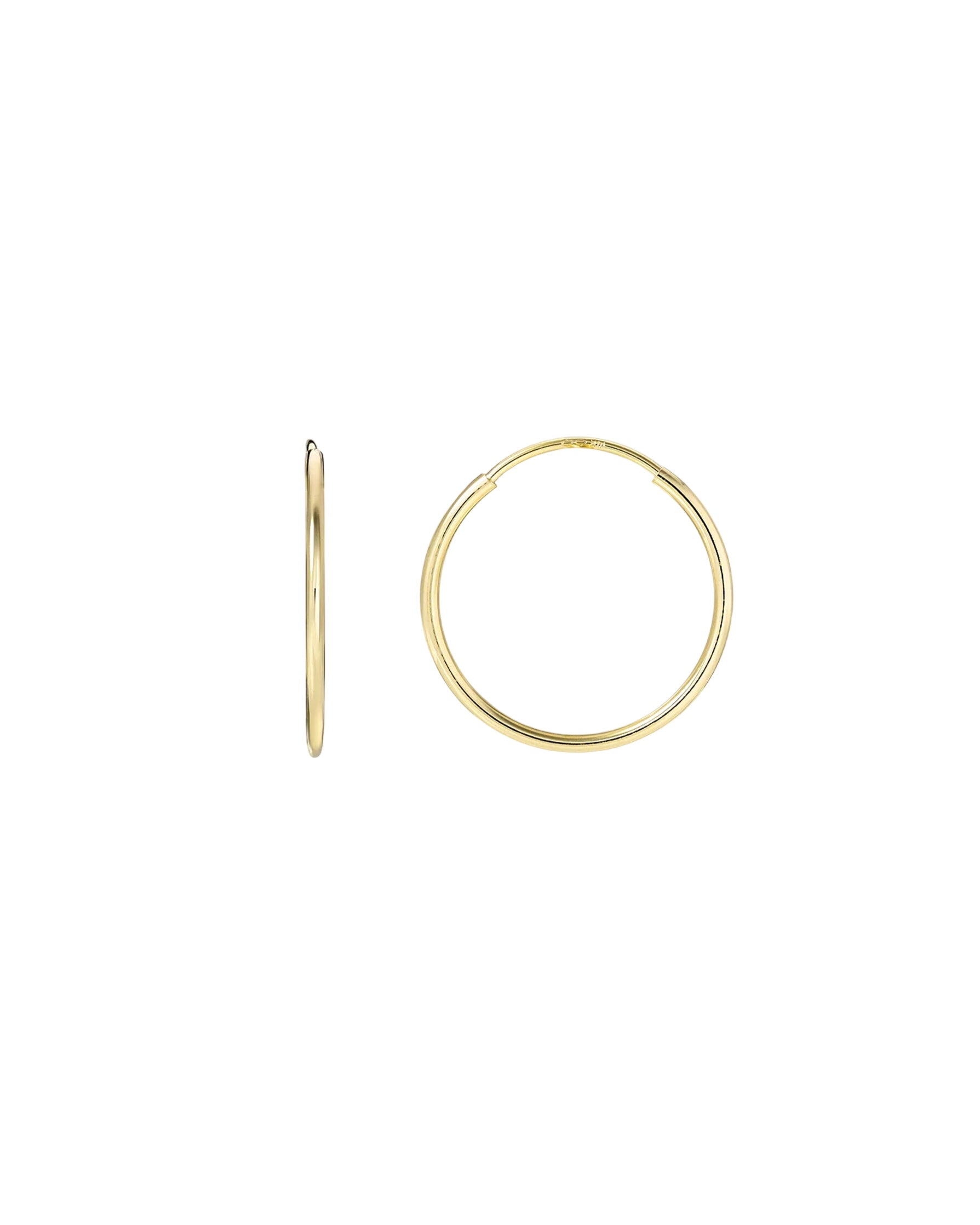 14k Gold Small Thread Hoop Earrings