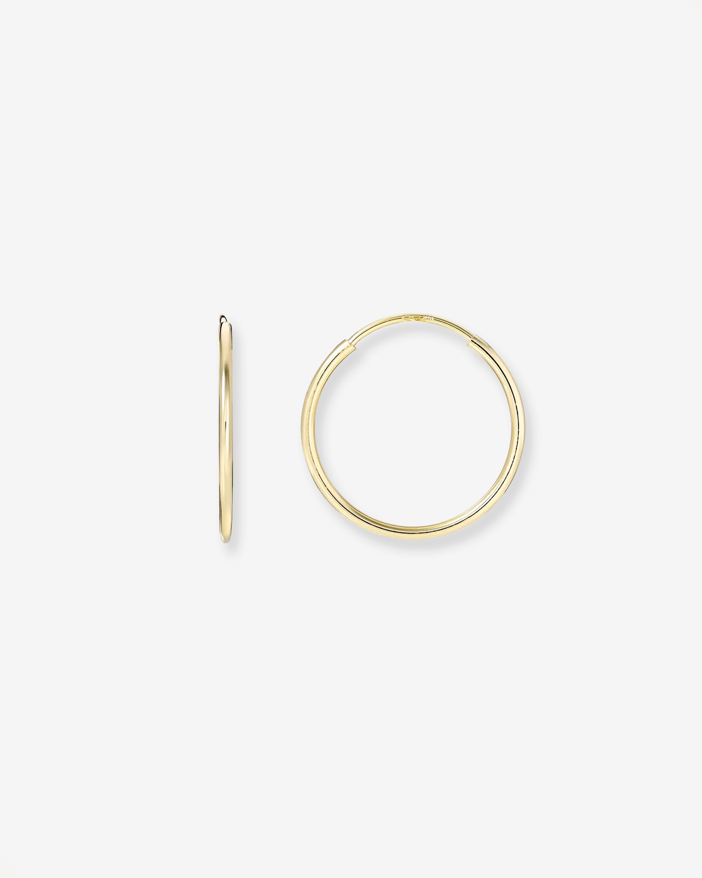 14k Gold Small Thread Hoop Earrings