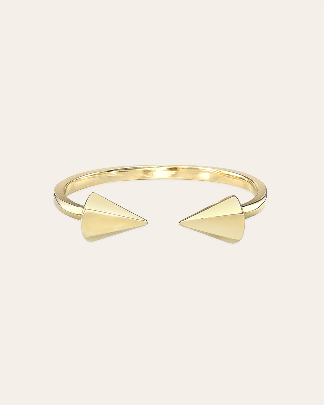 14k Gold Spike Cuff Ring