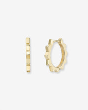 14k Gold Spike Huggie Earrings