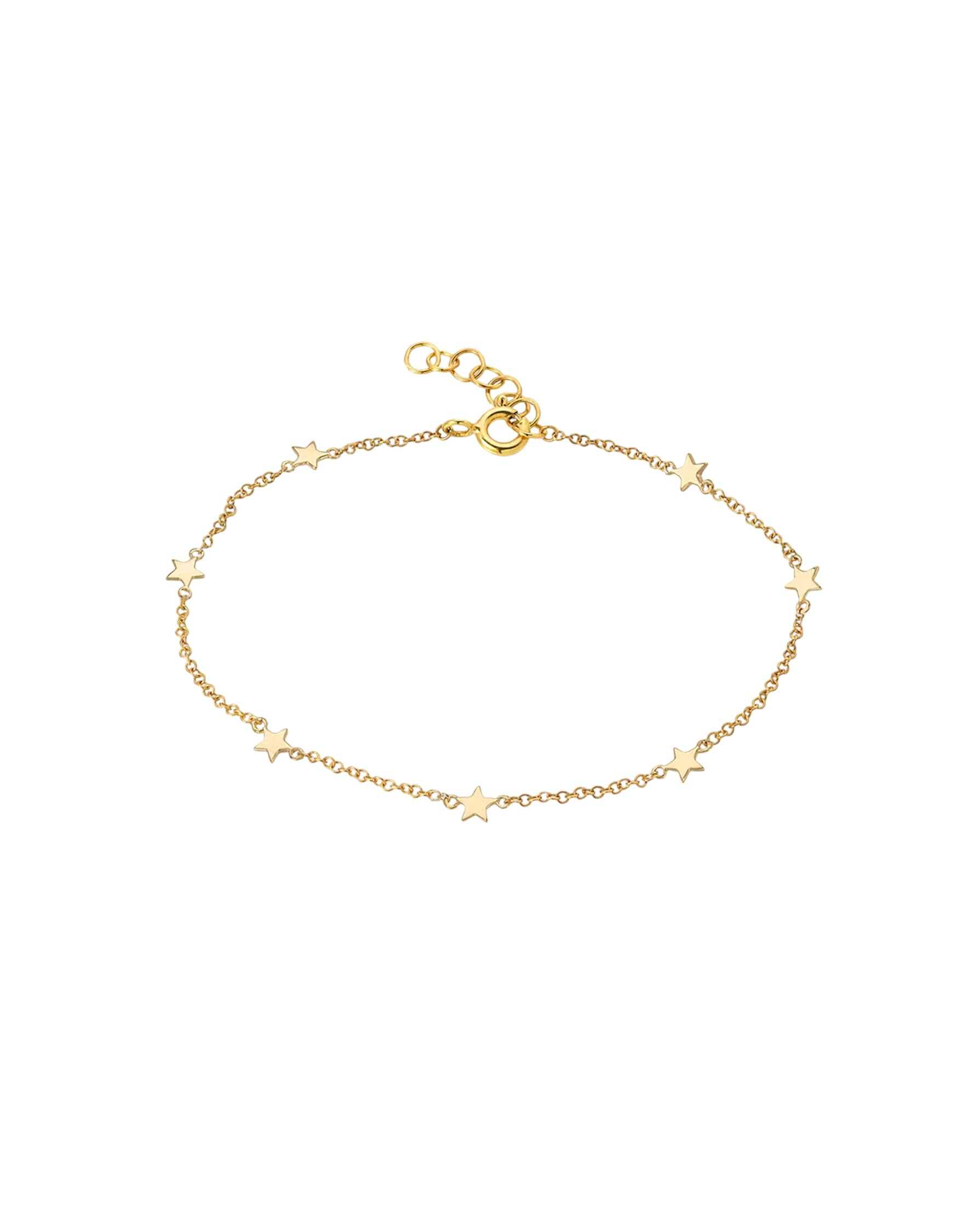 14k Gold Star Charm Anklet