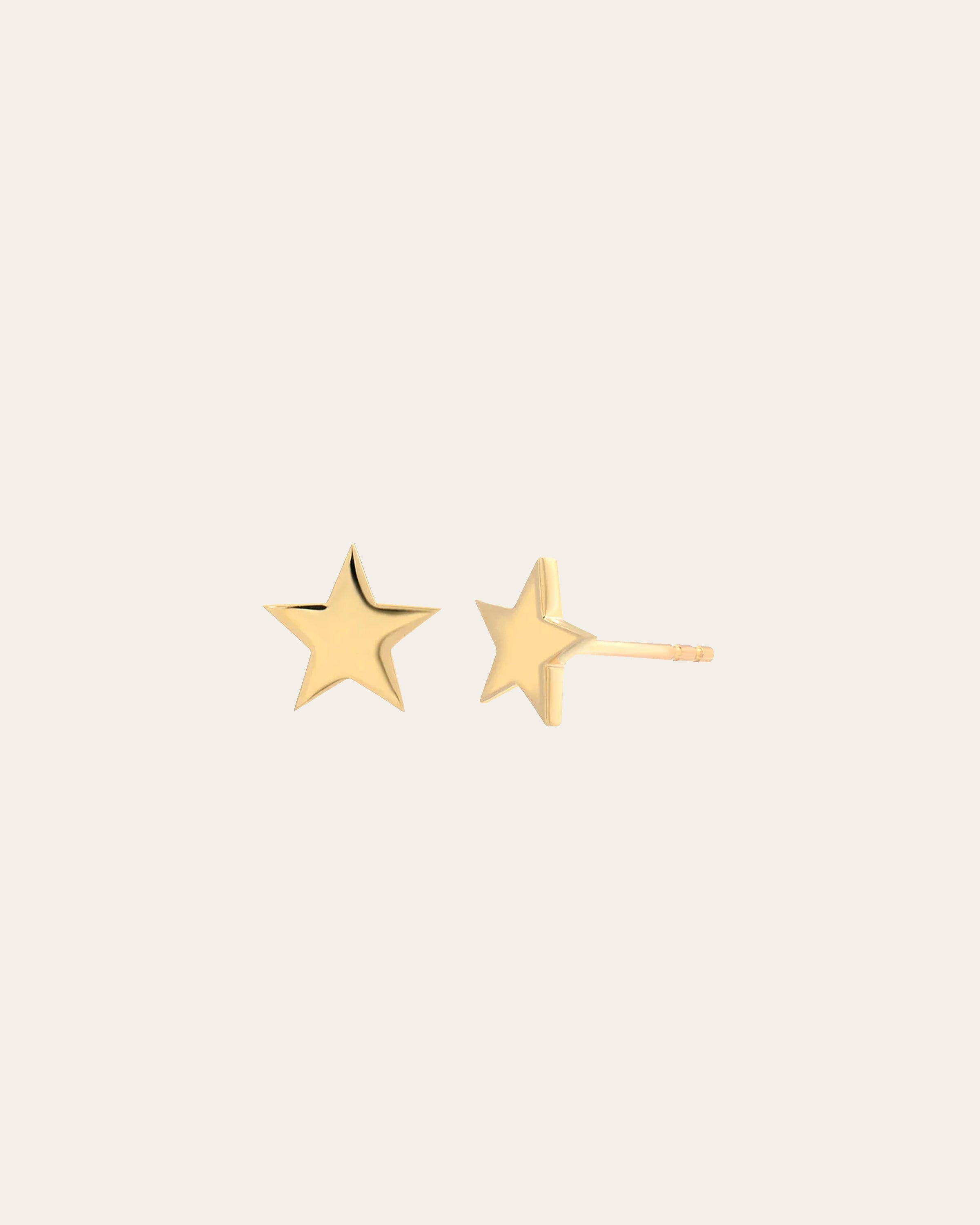 14k Gold Star Stud Earrings