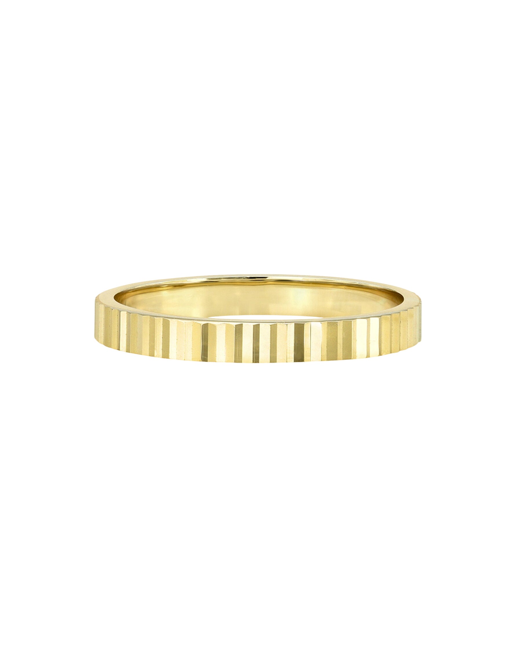 14k Gold Thin Notched Ring