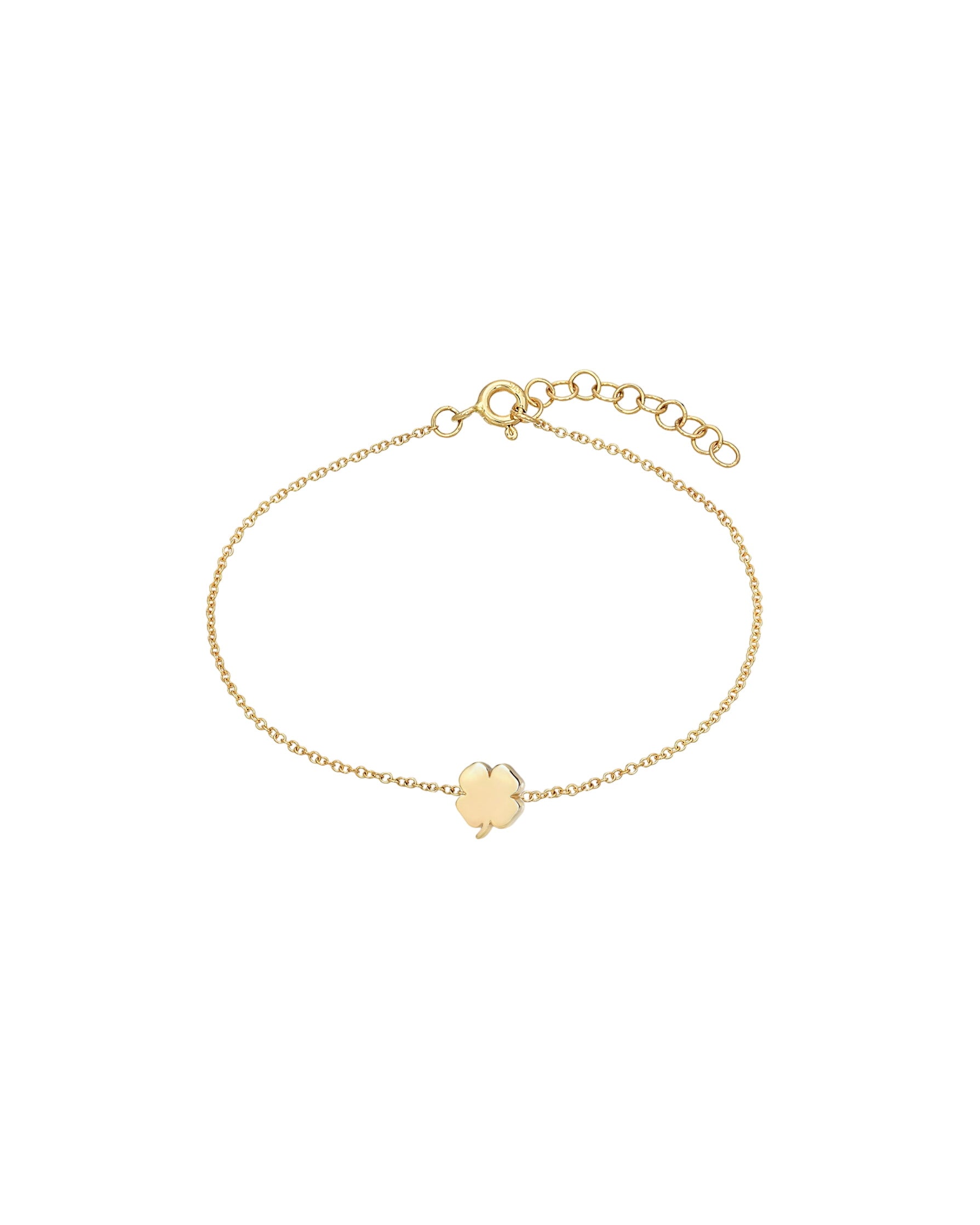 14k Gold Tiny Clover Bracelet