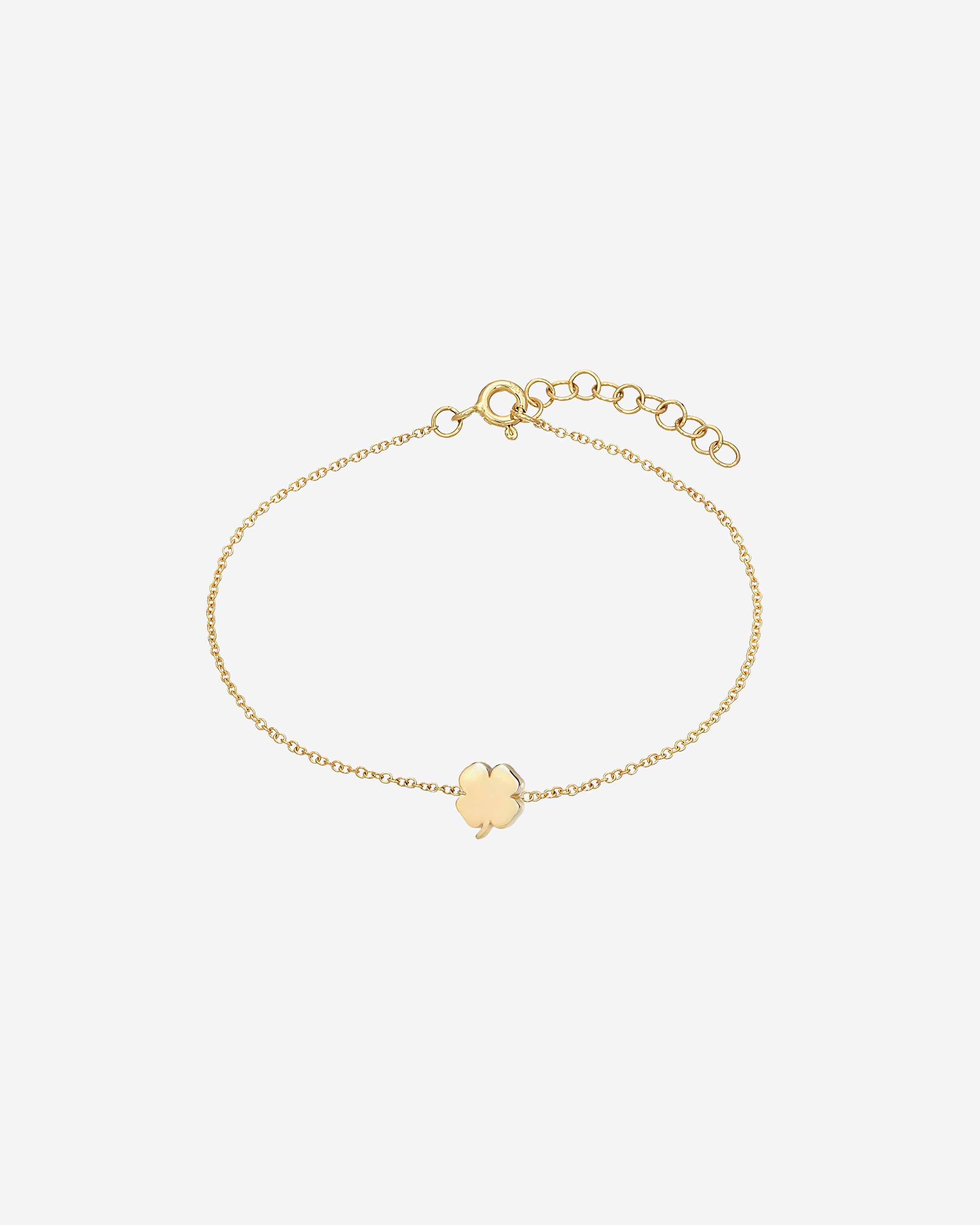 14k Gold Tiny Clover Bracelet