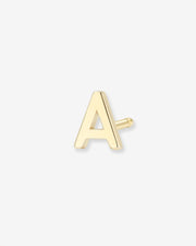 14k Gold Tiny Letter Stud Earring
