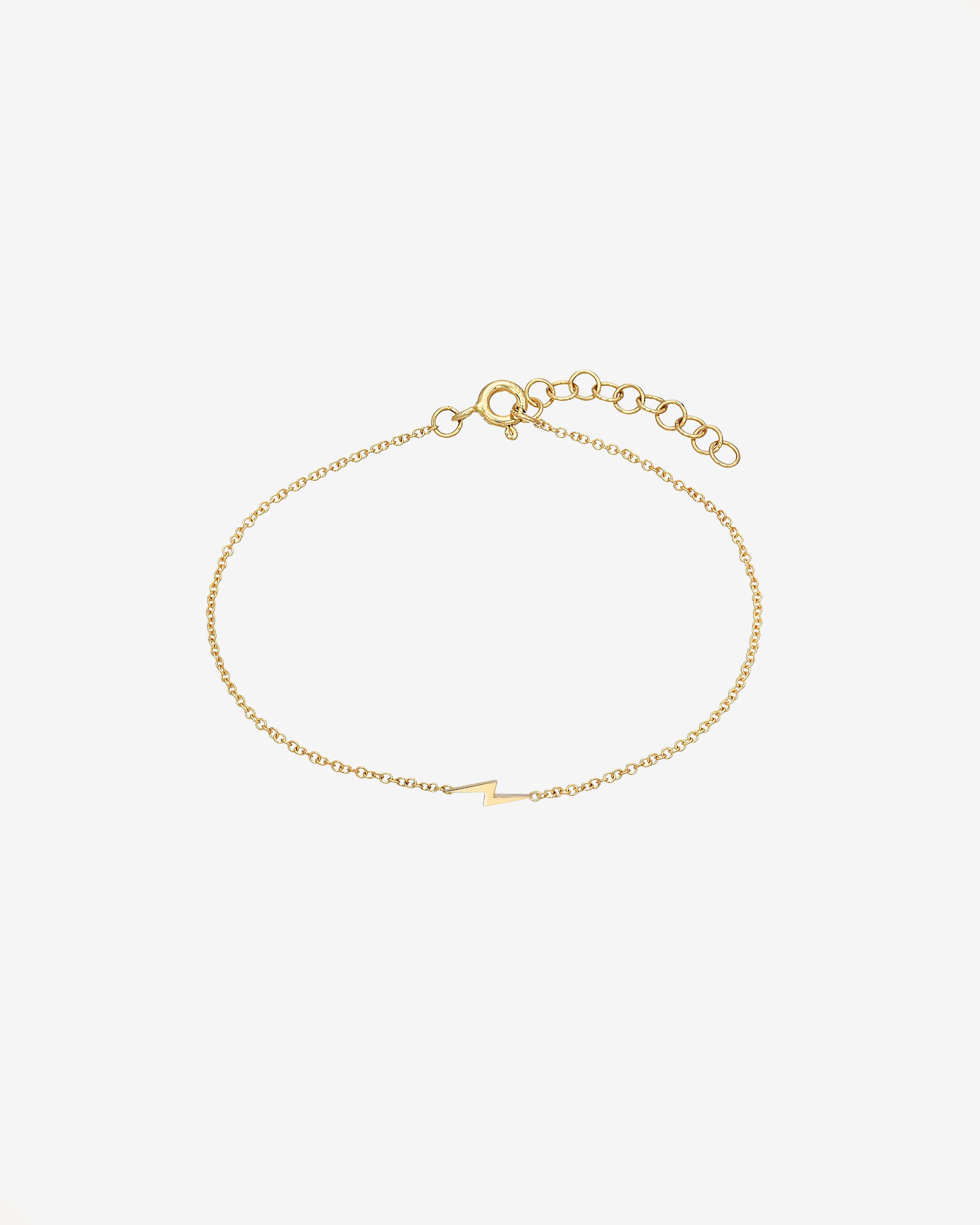 14k Gold Tiny Lightning Bolt Bracelet