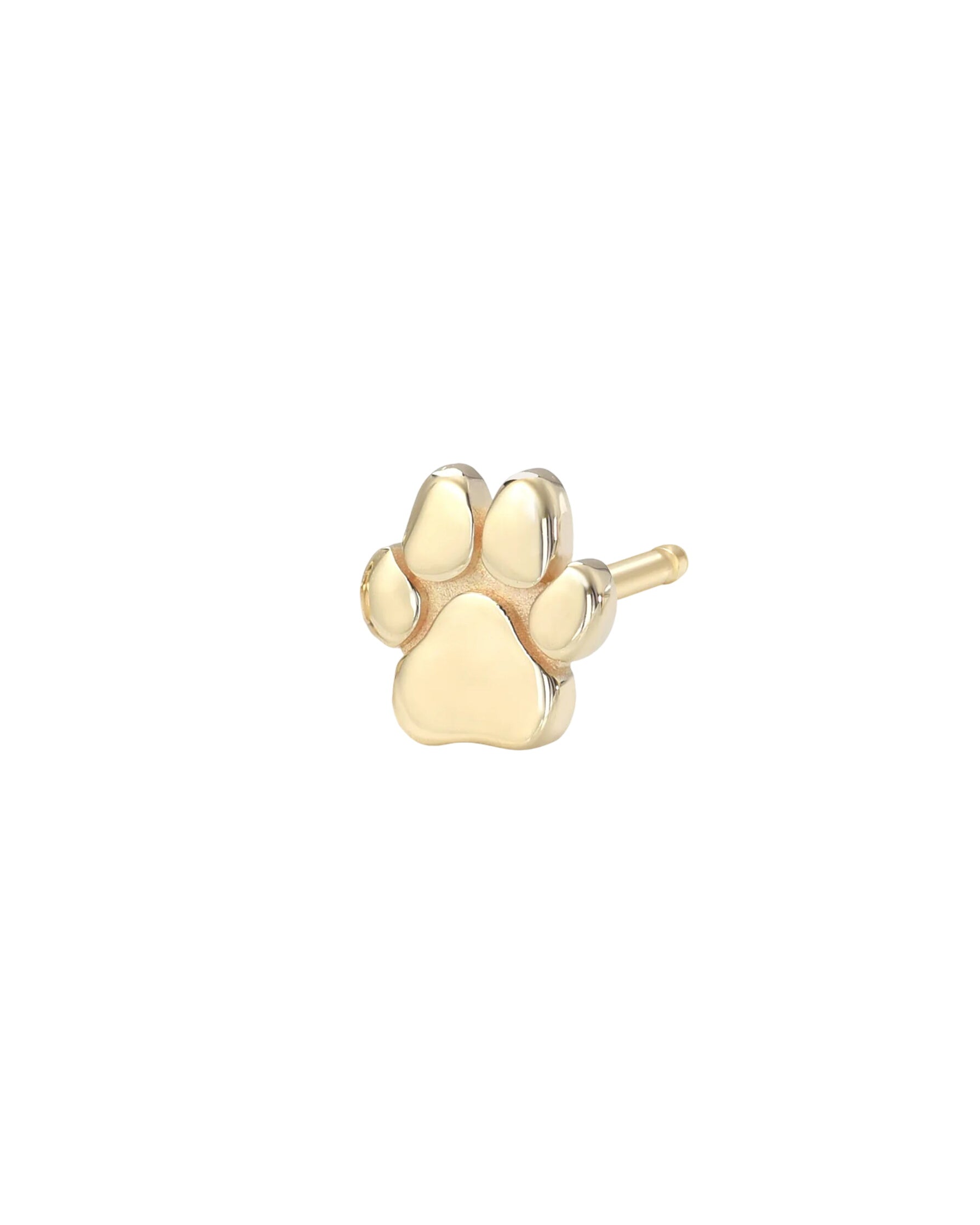 14k Gold Tiny Paw Stud Earring