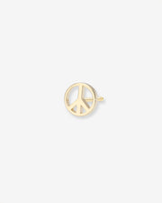 14k Gold Tiny Peace Sign Stud Earring