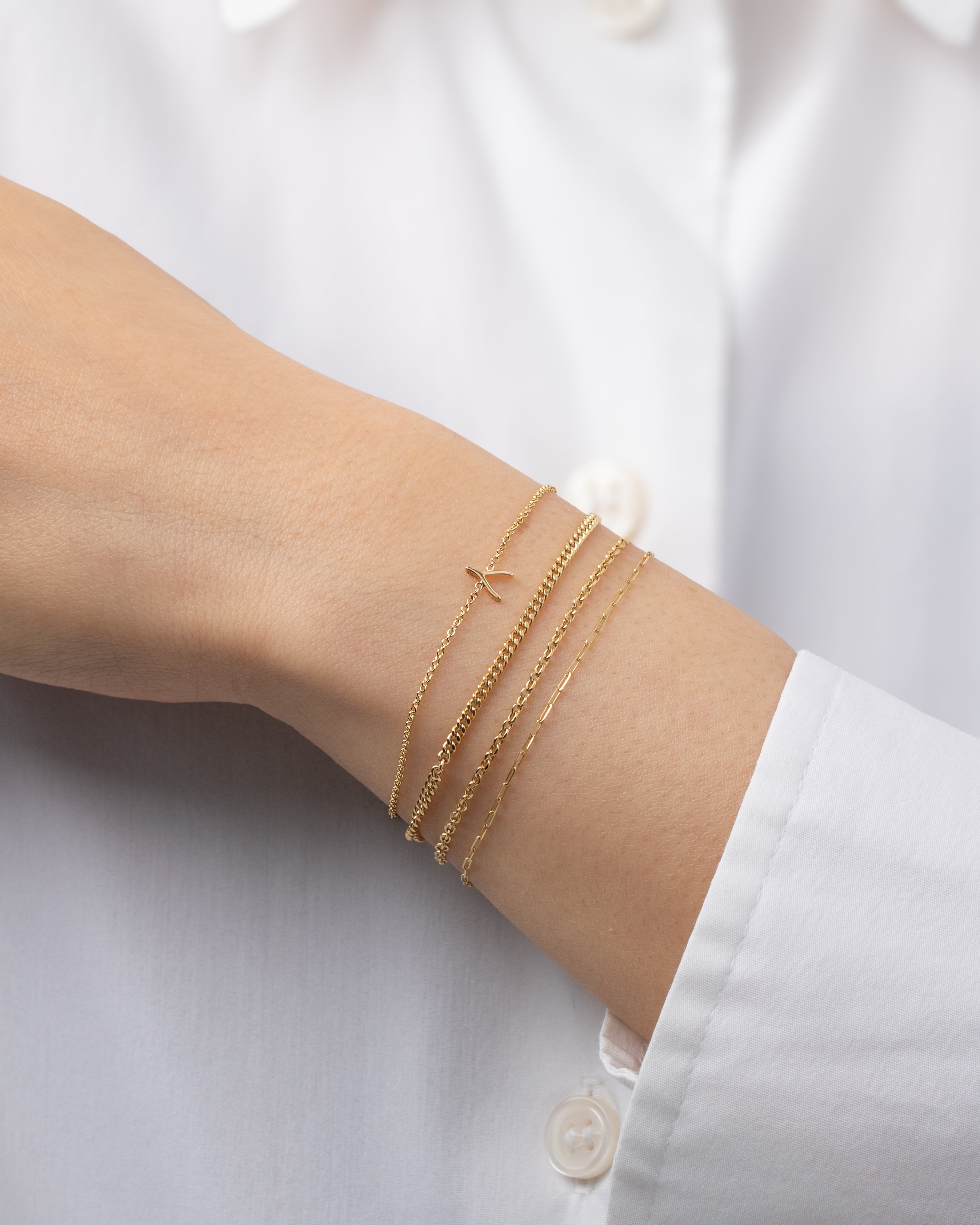 14k Gold Tiny Wishbone Bracelet