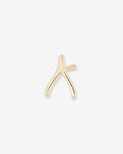 14k Gold Tiny Wishbone Stud Earring