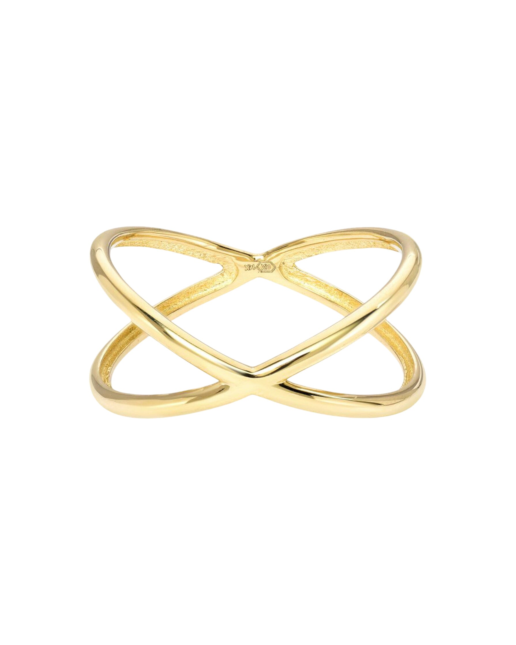 14k Gold X Ring