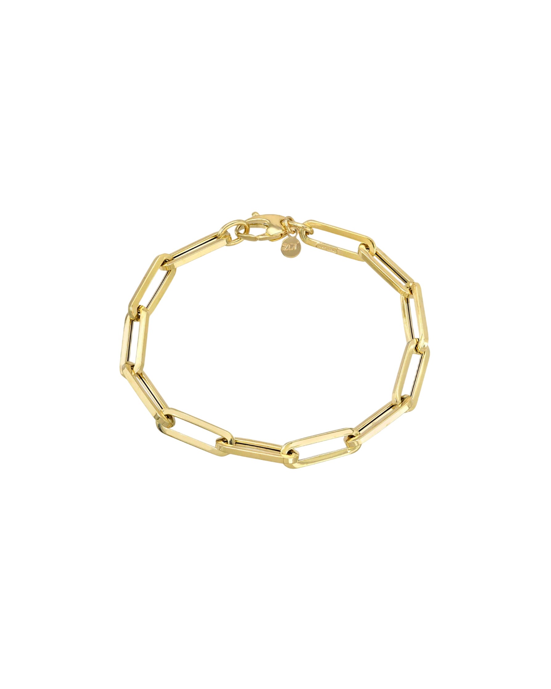 14k Gold Extra Large Paper Clip Chain Bracelet