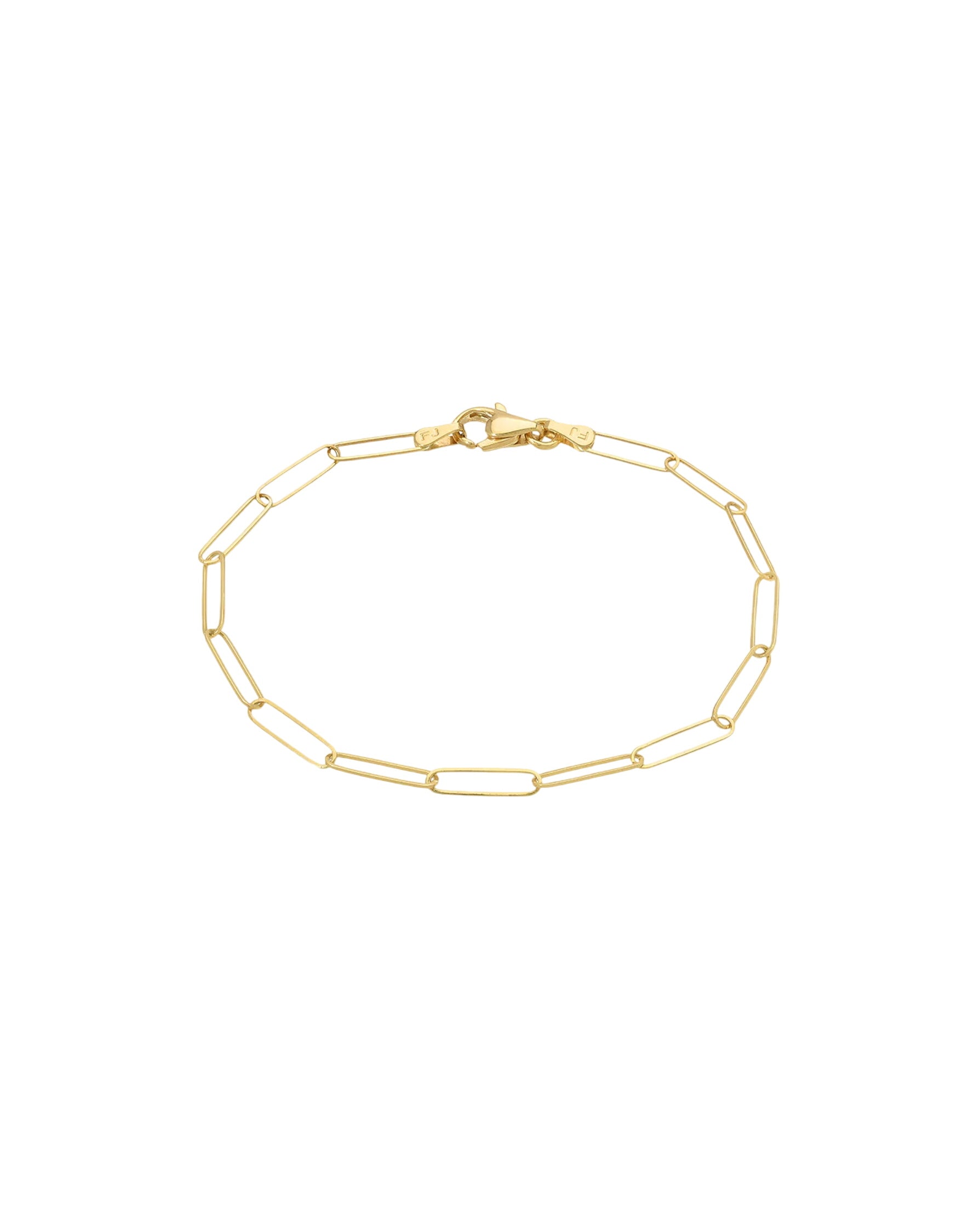 14k Gold Paper Clip Chain Bracelet