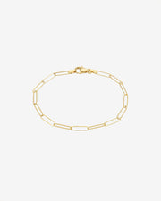 14k Gold Paper Clip Chain Bracelet