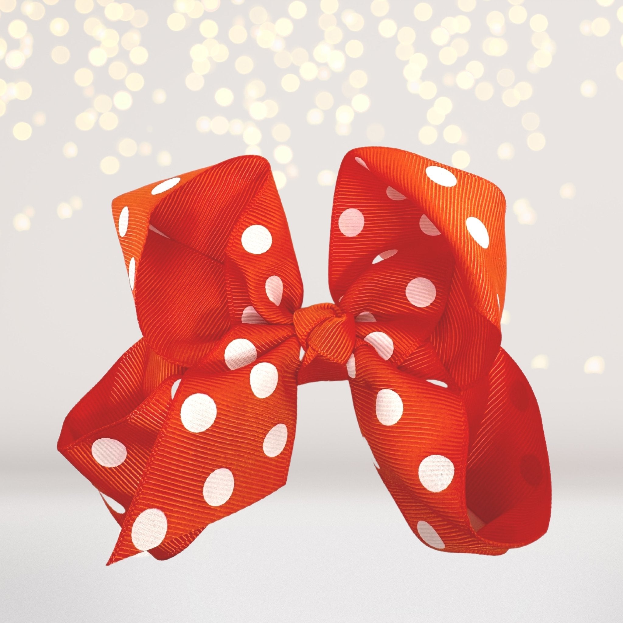 Girls Polka Dot Hair Bow, 5 Inch Grosgrain Polka Dot Hair Bow