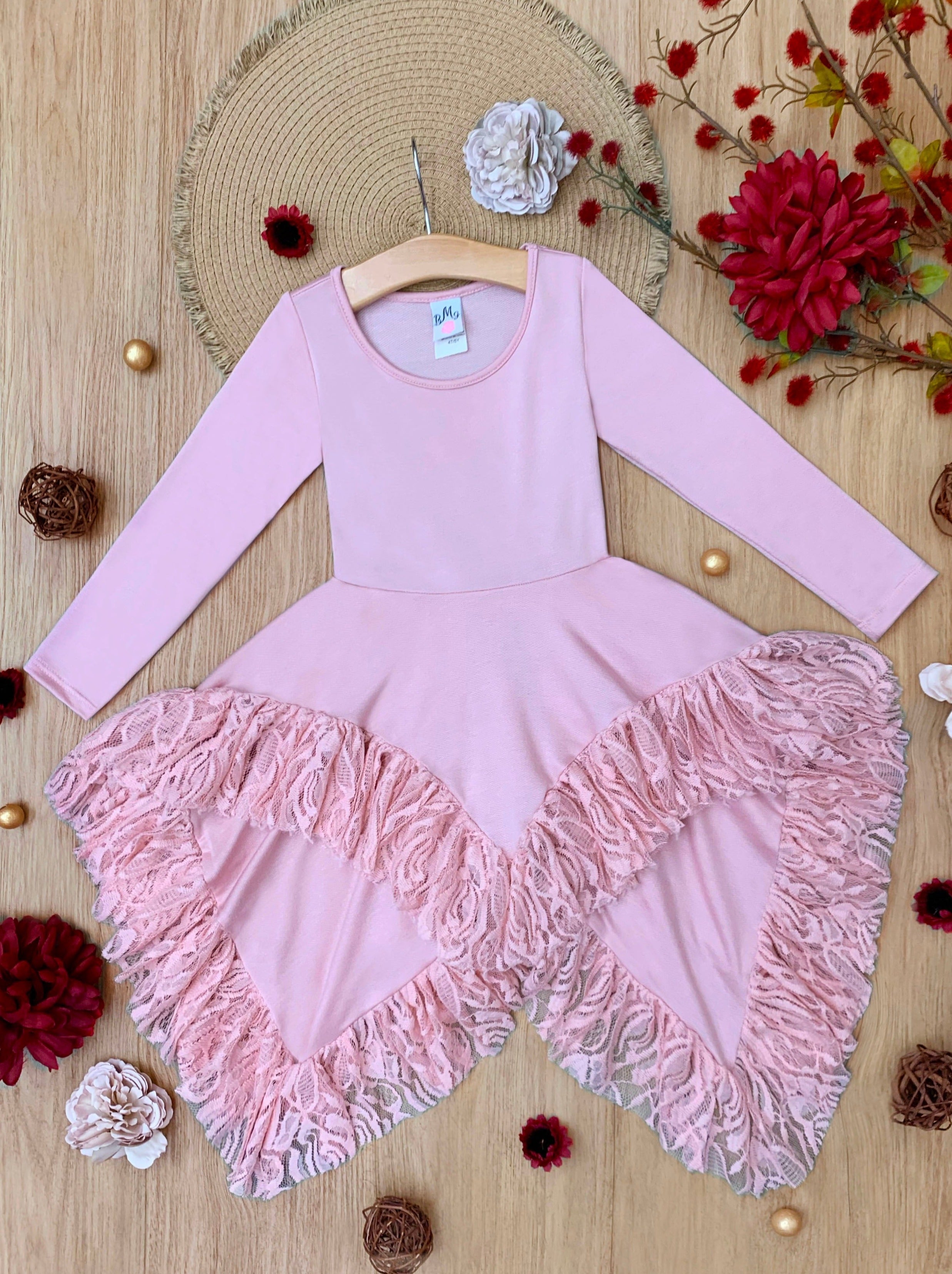 Style Queen Pink Lace Tunic