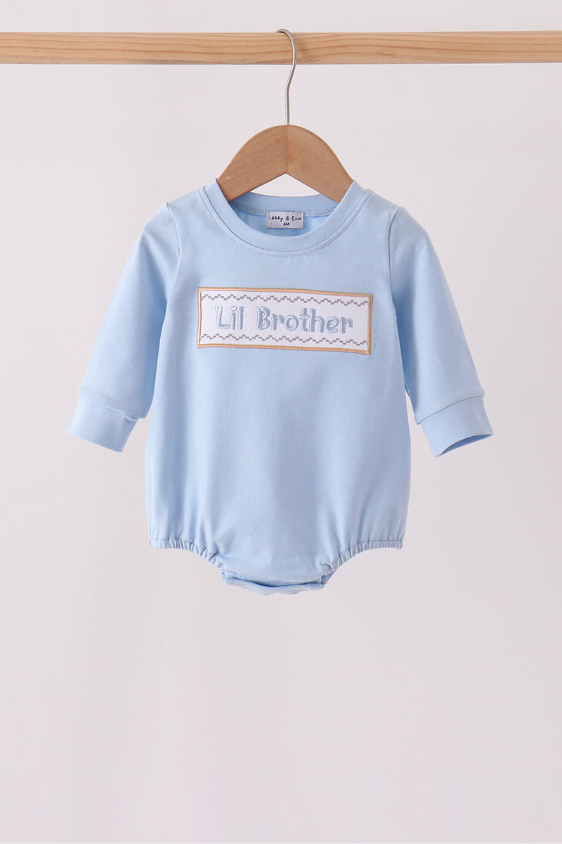 Blue Lil Brother Embroidery Bubble