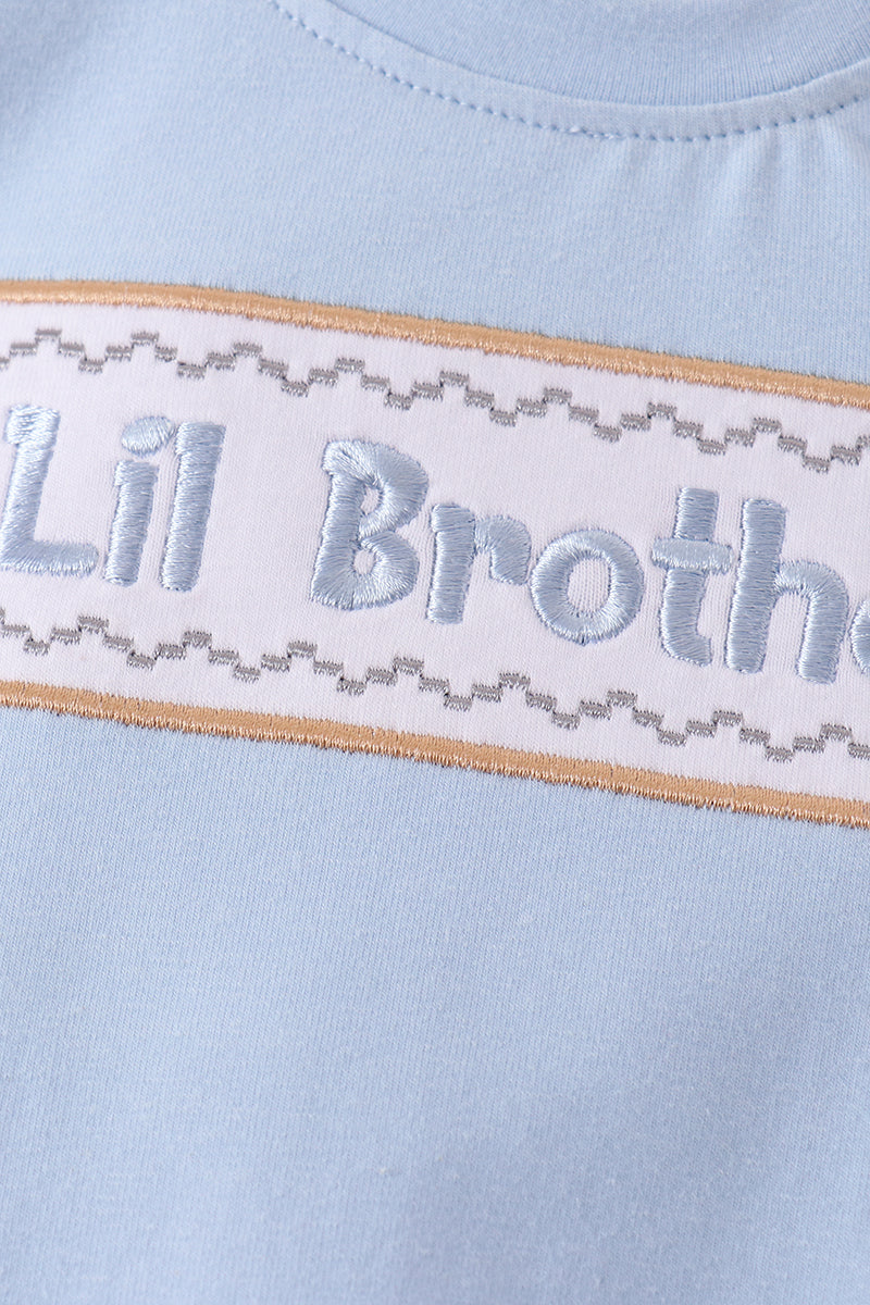 Blue Lil Brother Embroidery Bubble