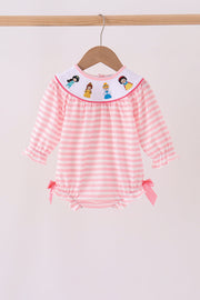 Pink Stripe Princess Embroidery Bubble