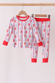 Blue Santa Claus Bamboo Pajama Set