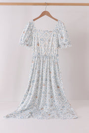 Blue Pumpkin Ruffle Mom Dress