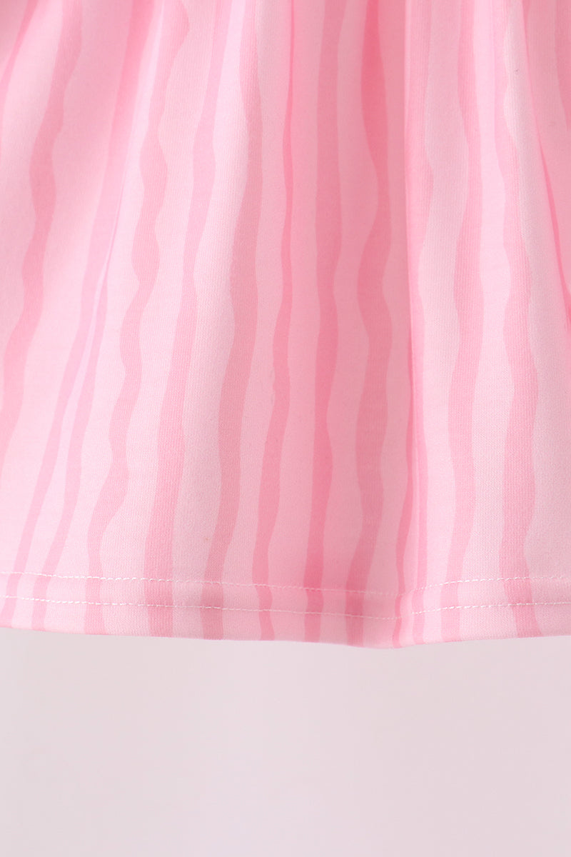 Pink Ghost Applique Stripe Bloomer Set