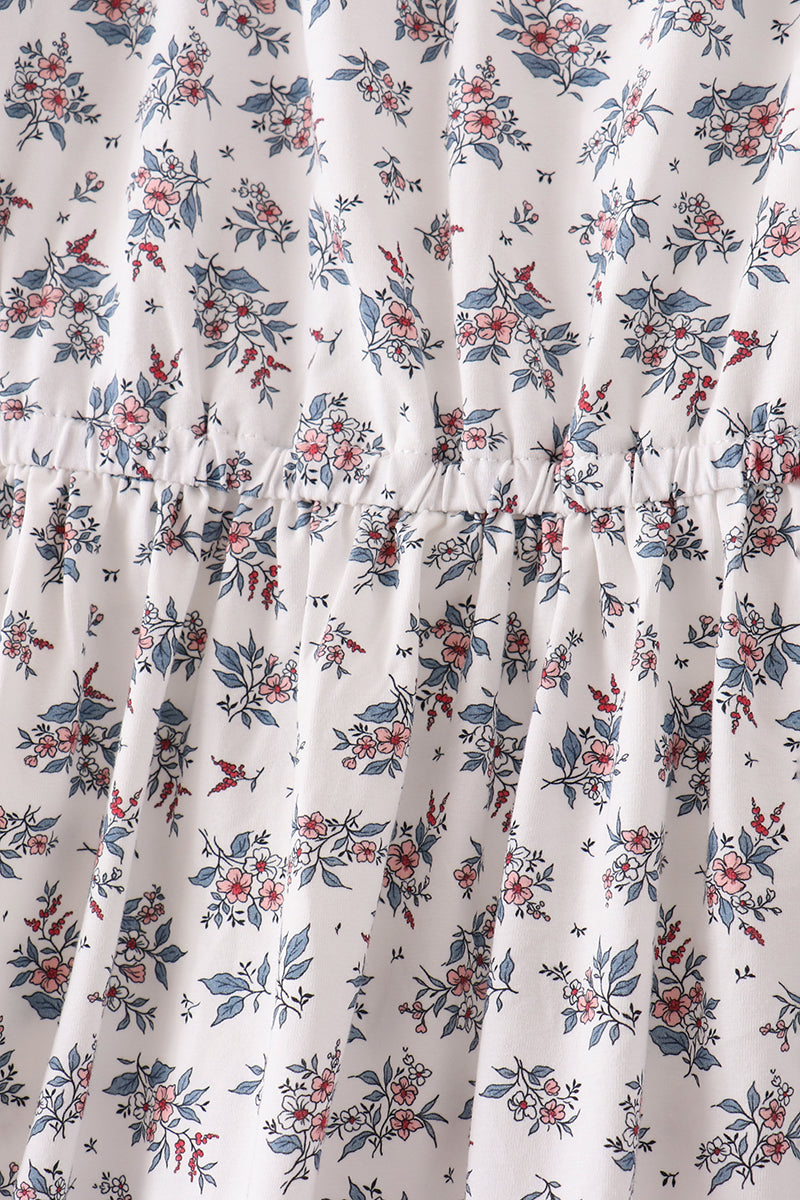 Teal Floral Mom Dress