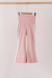 Pink Flare Double Side Stripe Active Pants