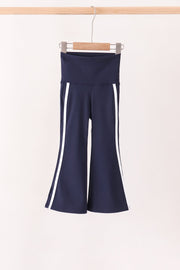 Navy Flare Double Side Stripe Active Pants