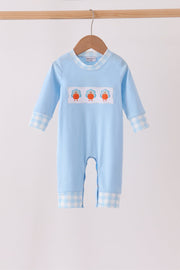 Blue Turkey Embroidery Romper
