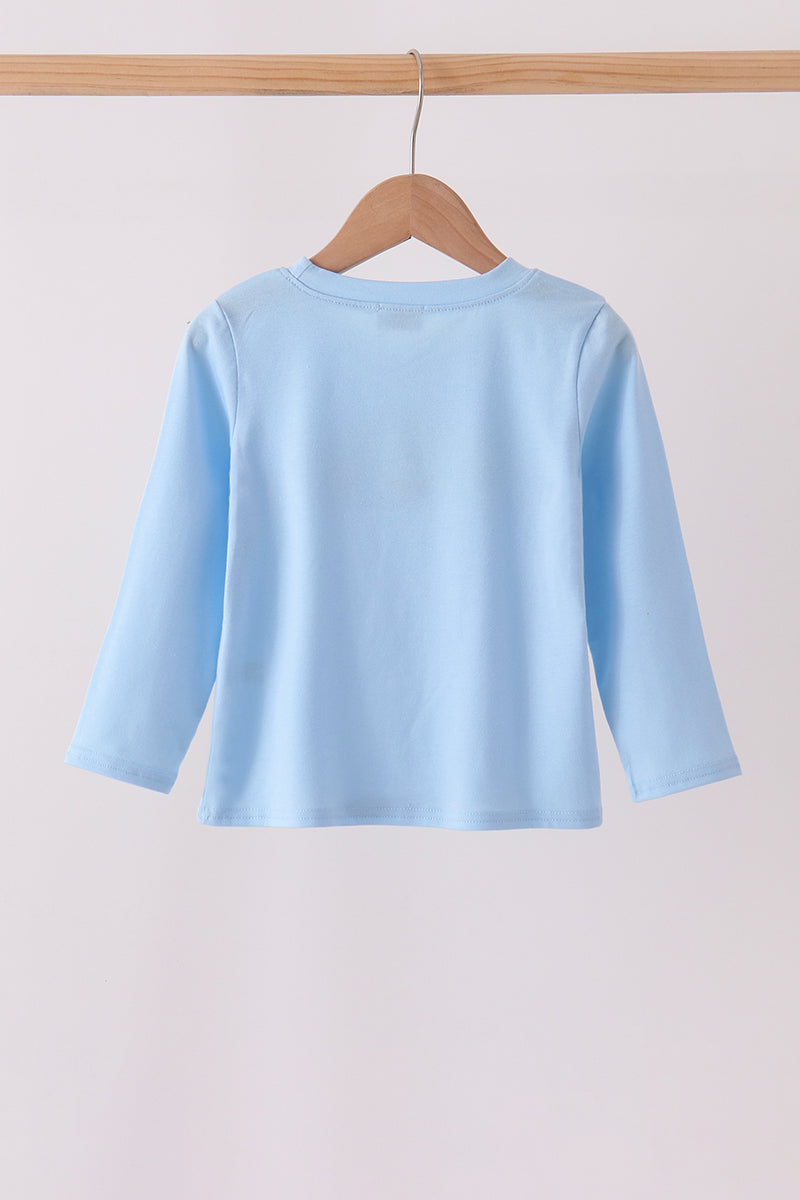 Blue Turkey Embroidery Top