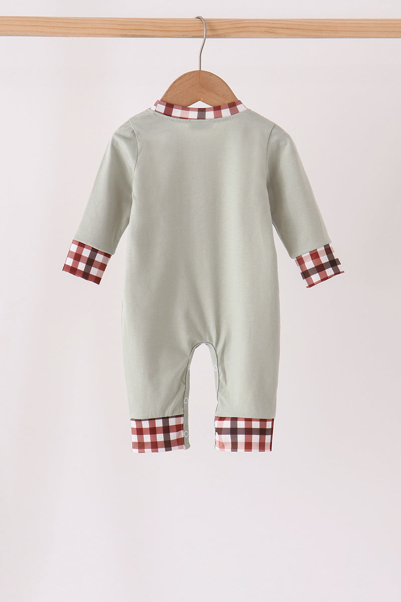 Sage Turkey Applique Romper