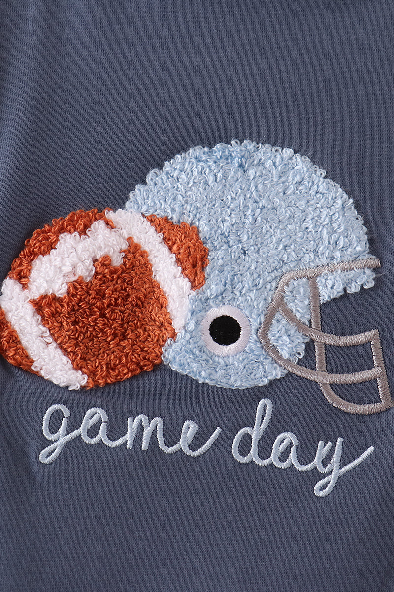 Navy Football Bow French Knot Jonjon