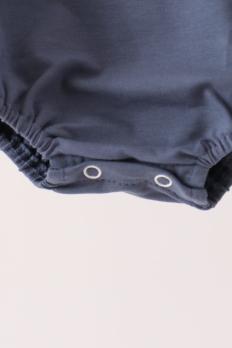 Navy Football Bow French Knot Bubble