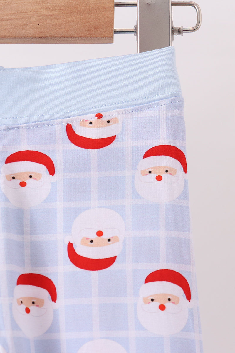 Blue Santa Claus Bamboo Pajama Set