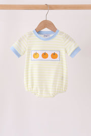Yellow Stripe Pumpkin Embroidery Bubble