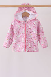 Pink Goose Bow Ruffle Raincoat