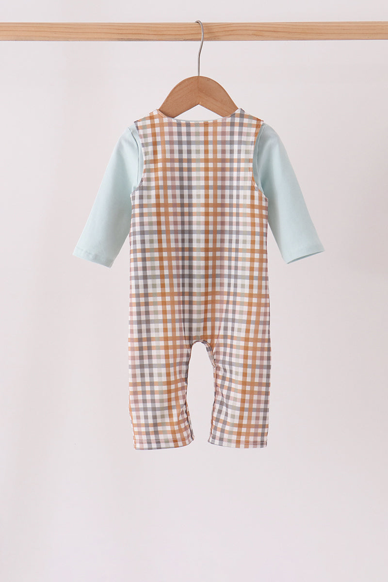 Sage Turkey Embroidery Plaid 2pc Set
