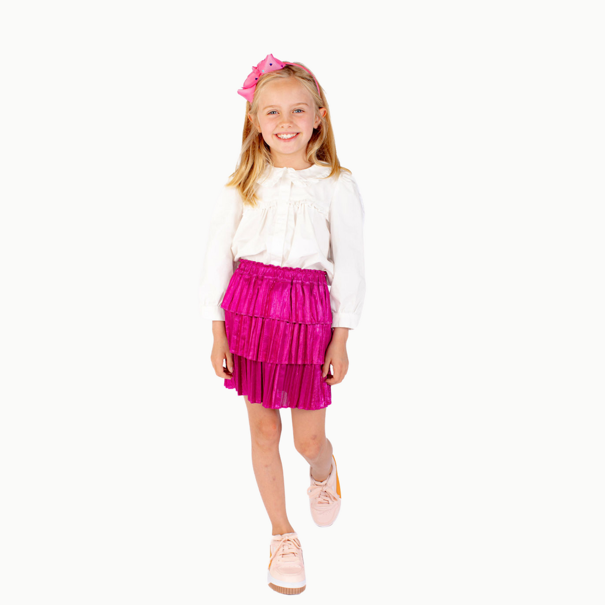 Ruffle Skirt In Purple Metallic