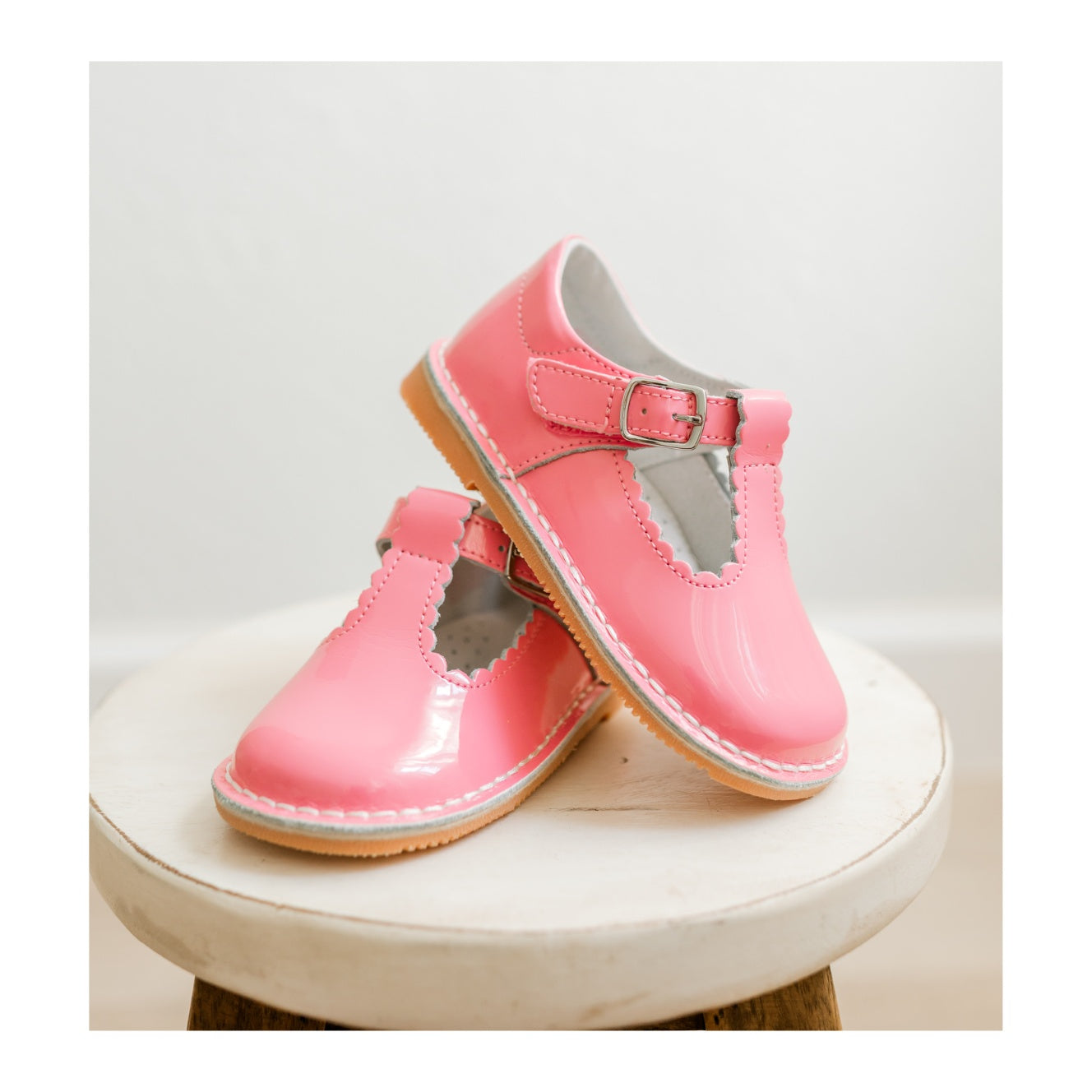 Selina Patent Scalloped T-strap Mary Jane