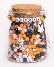 Spooky Halloween White Letter Bead And Ghost Charm Diy Bead Jar