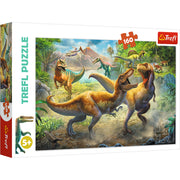 Red 160 Piece Kids Puzzle - Fighting Tyrannosaurs