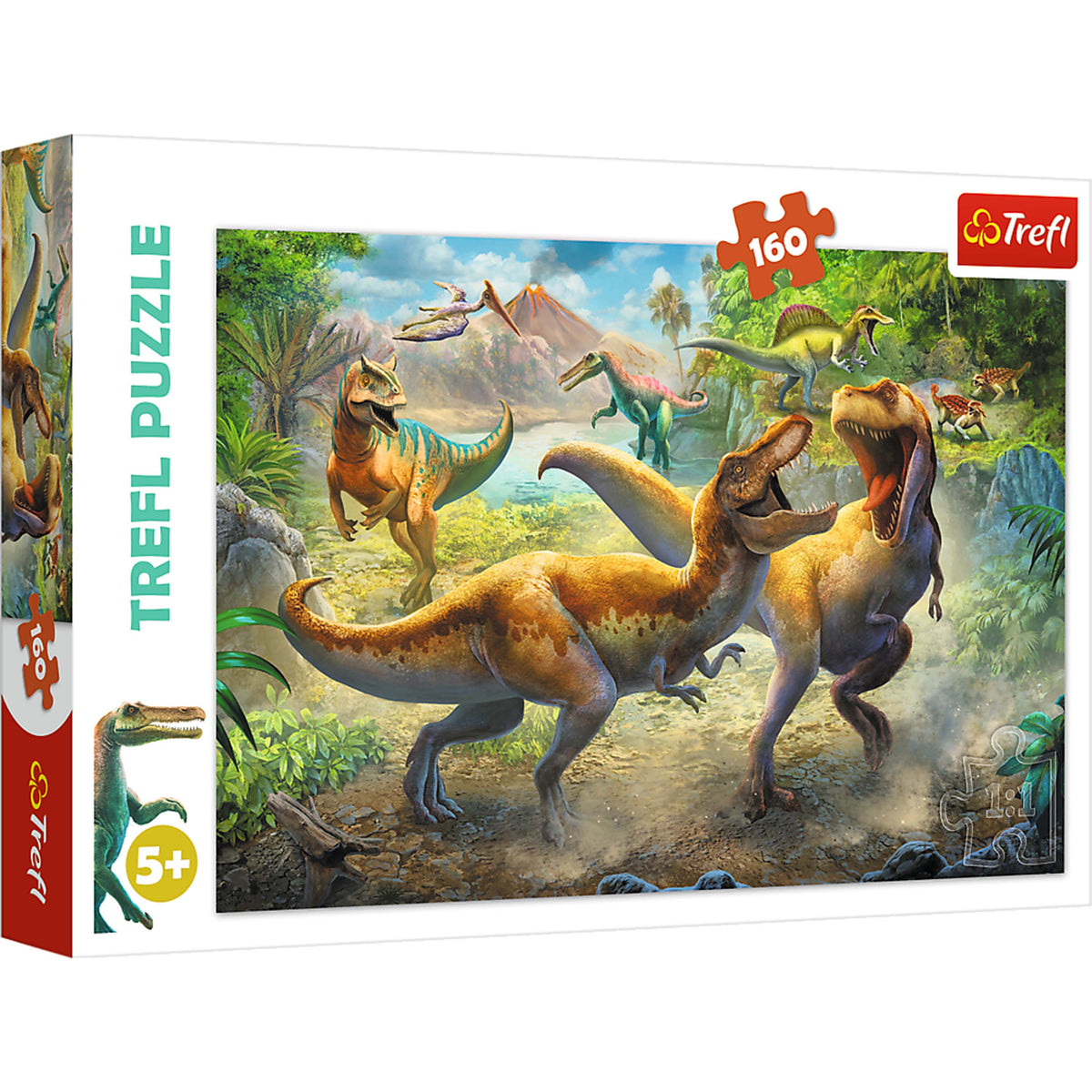 Red 160 Piece Kids Puzzle - Fighting Tyrannosaurs