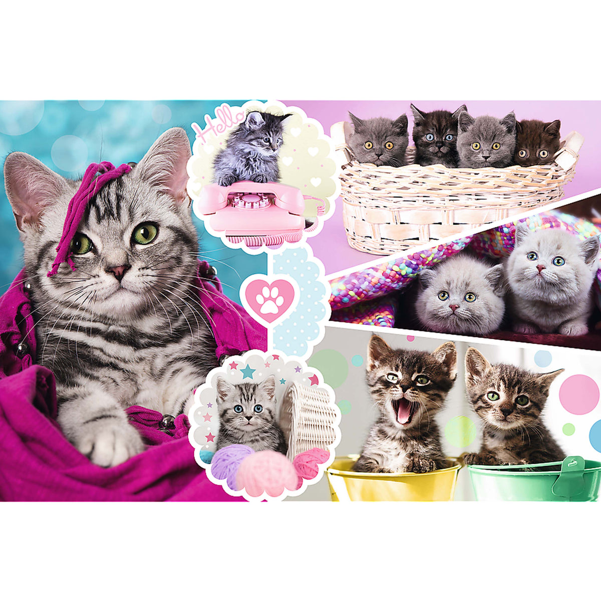 Red 160 Piece Kids Puzzle - Lovely Kittens