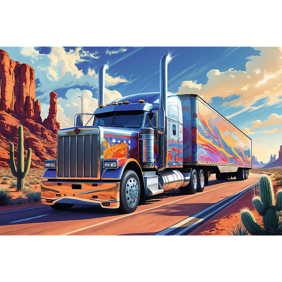Kids Truck On The Road 160 Piece Puzzle