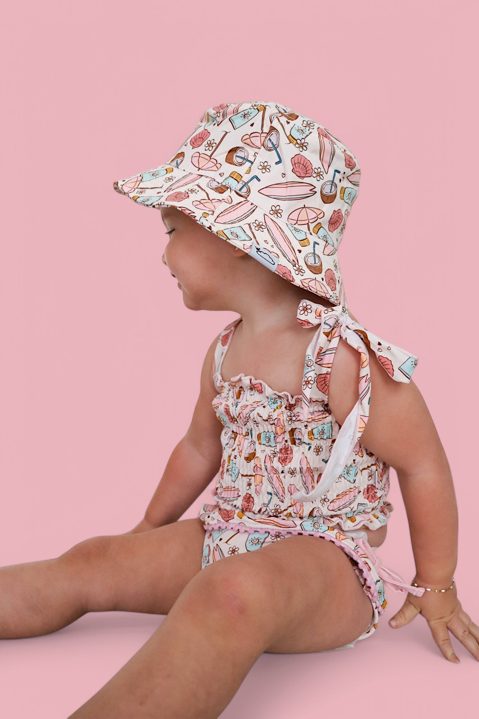 Fun In The Sun Dream Smocked Tankini Two Piece Swim Suit