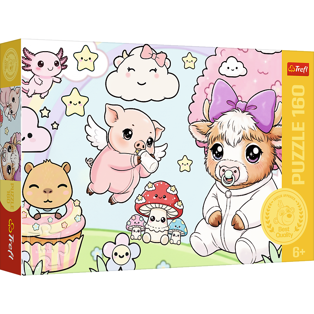 Red 160 Piece Kids Puzzle - Baby Animals